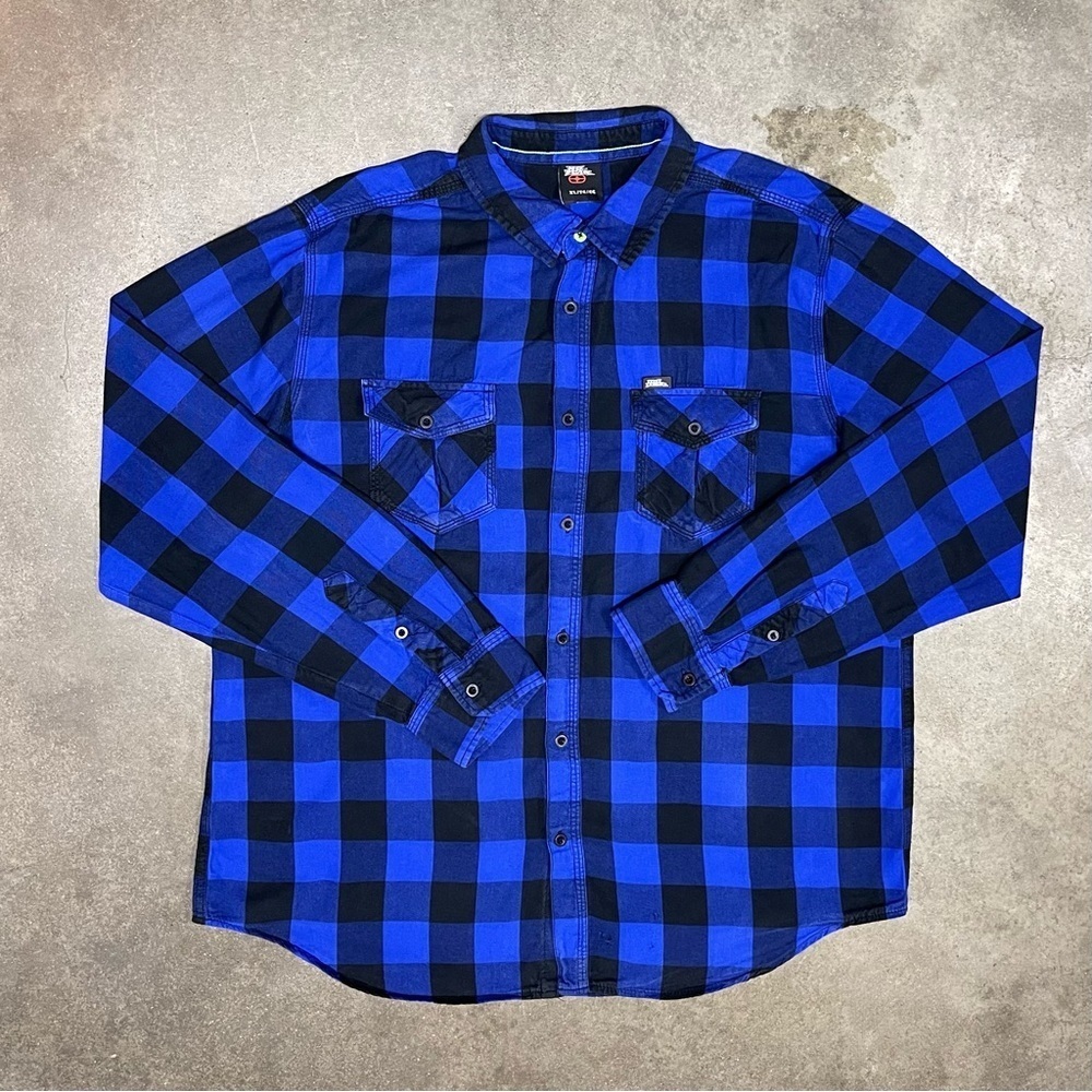 Vintage No Fear Embroidered Button Up Flannel Y2K